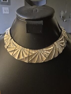 Vintage Les Bernard Necklace/Choker Silver Metal 16" As Seen On Bridgerton!